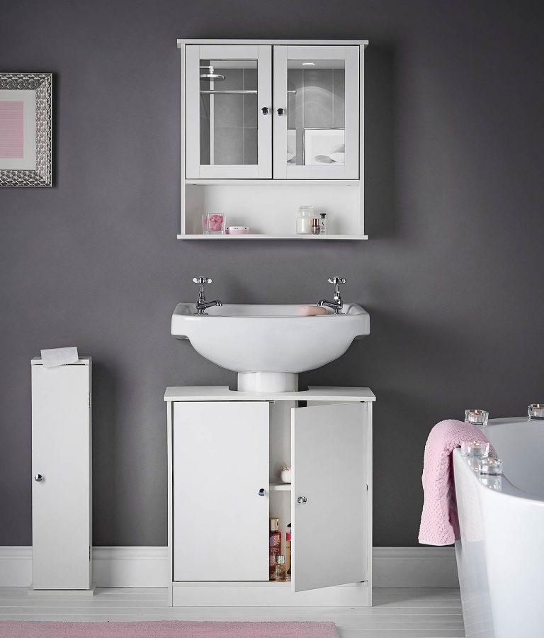 Gatsby White Bathroom 3Piece Furniture Storage Set