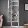 Lexi White LED Mirrored Jewellery Cabinet