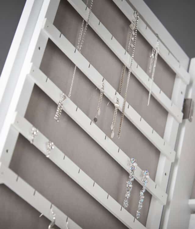 Lexi White LED Mirrored Jewellery Cabinet