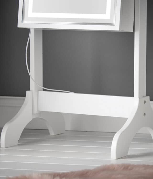 Lexi White LED Mirrored Jewellery Cabinet