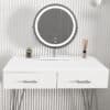 Olivia White Dressing Table with Touch Sensor LED Mirror