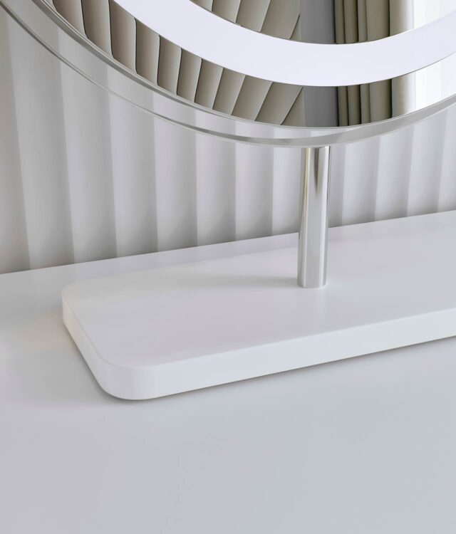Olivia White Dressing Table with Touch Sensor LED Mirror