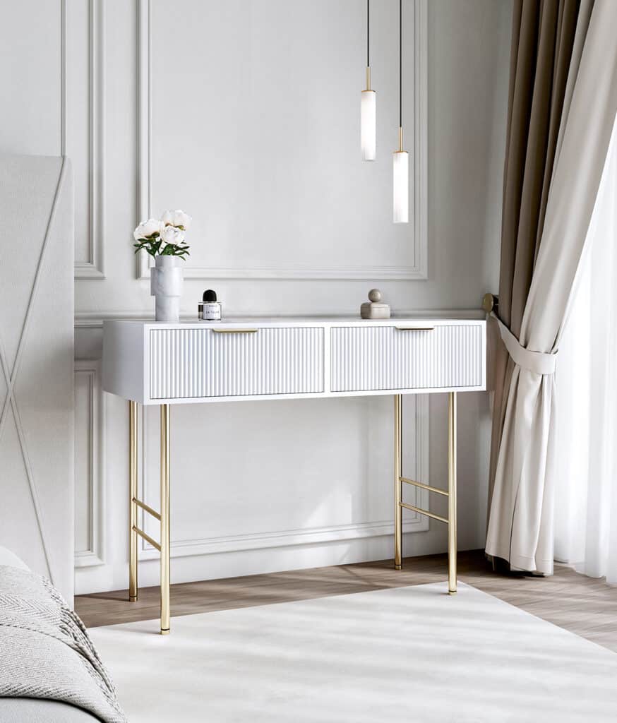 modern white gloss dressing table Modern White High Gloss Dressing Table White High Gloss Dressing Table With Drawer And Curved Edges