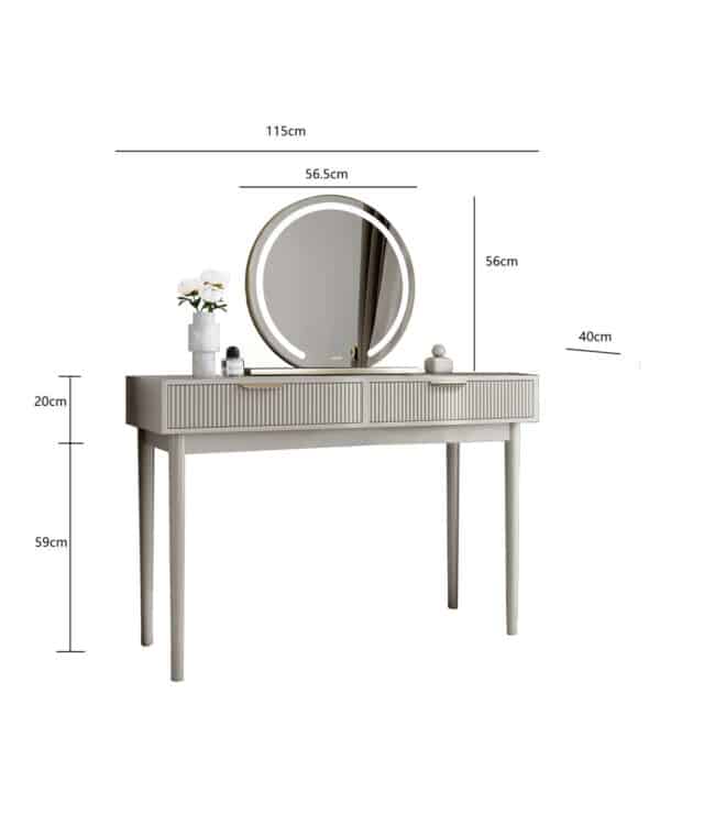 Layla Mocha Dressing Table With Elsie LED Mirror