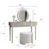 Layla Mocha Dressing Table with Elsie LED Mirror & Maeva Bouclé Storage Stool