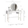 Lara White Dressing Table with Elsie LED Mirror