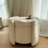 Gabriella White Dressing Table with Mia LED Mirror & Mabel Bouclé Storage Stool