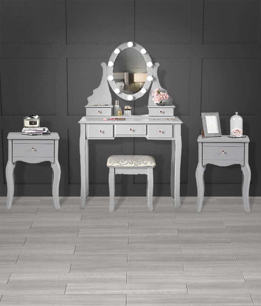 Elegant Side Mirror Dressing Table – Combines Function and Style