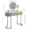 Romy Mocha Bouclé Dressing Table with Evie LED Mirror