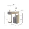 Romy Mocha Bouclé Dressing Table with Hattie Bouclé Stool