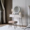 Piper Mocha Dressing Table with Black Belle LED Mirror & Olivia Stool