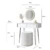 Piper White Dressing Table with Ava LED Mirror & Hailey Bouclé Storage Stool