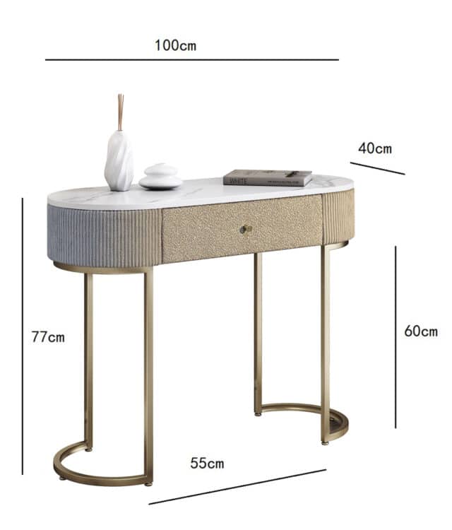 Romy Mocha Bouclé Dressing Table