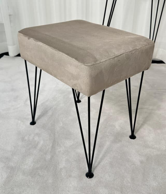 Piper Mocha Dressing Table with Black Belle LED Mirror & Olivia Stool