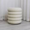 Gabriella White Dressing Table with Mia LED Mirror & Daisy Ivory Bouclé Storage Stool