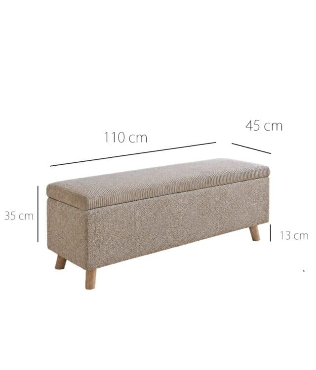 Elara Mocha Bouclé Storage Ottoman