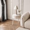 Margot White Round Bedside Table