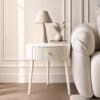 Margot White Round Bedside Table