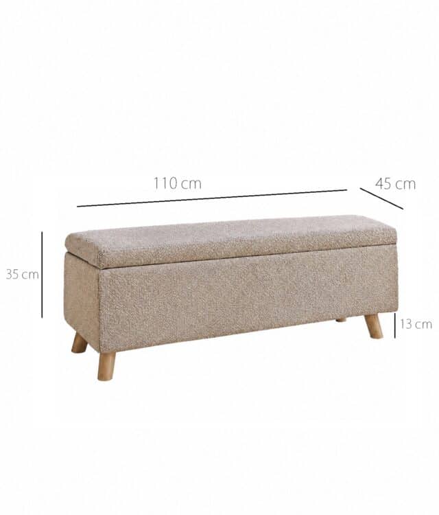 Wren Mocha Bouclé Storage Ottoman