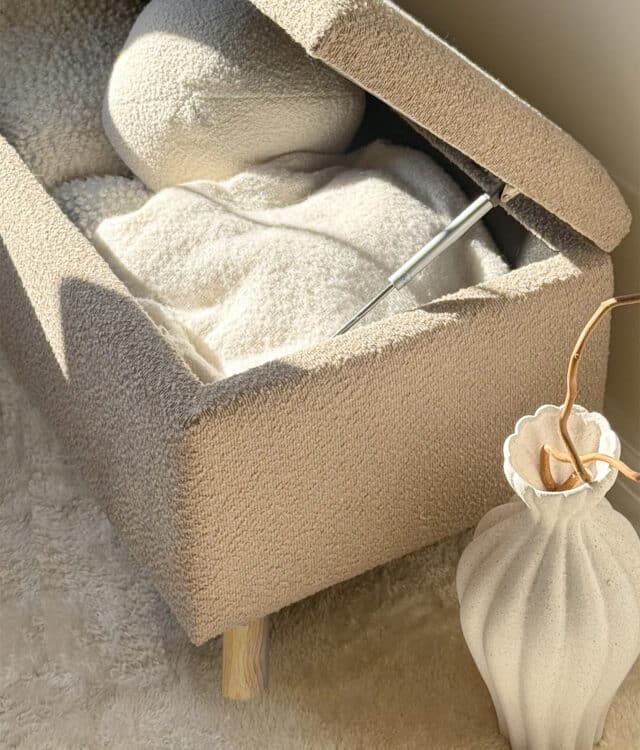 Wren Mocha Bouclé Storage Ottoman