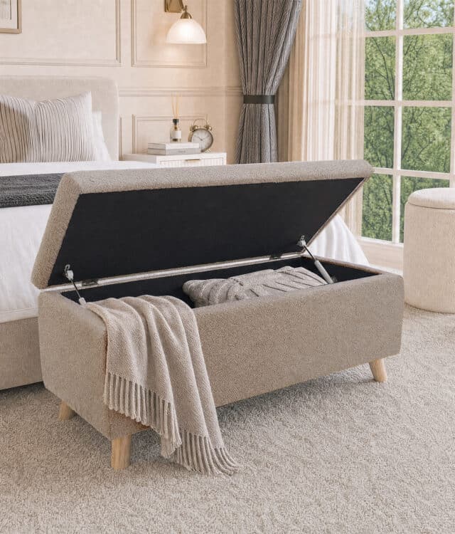 Wren Mocha Bouclé Storage Ottoman
