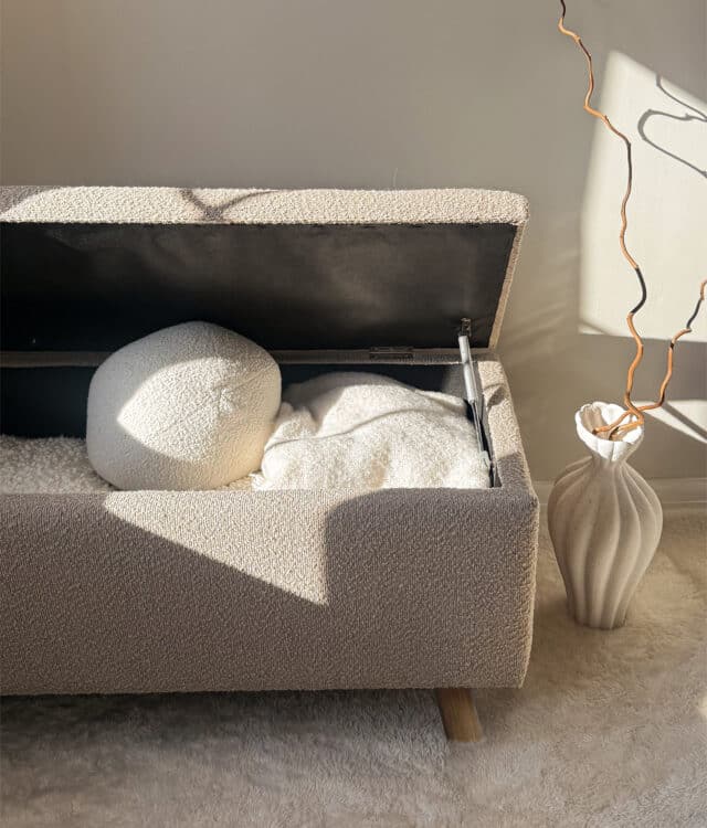 Wren Mocha Bouclé Storage Ottoman
