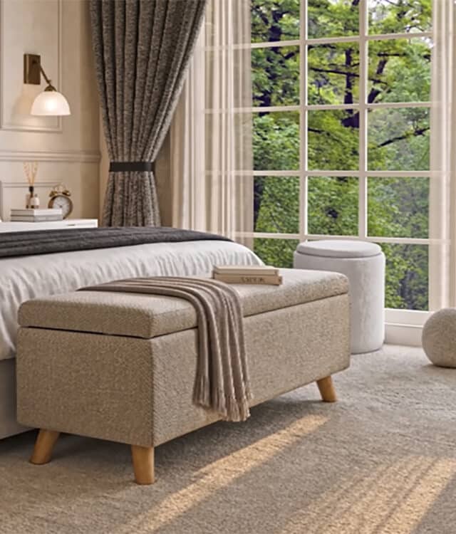 Wren Mocha Bouclé Storage Ottoman