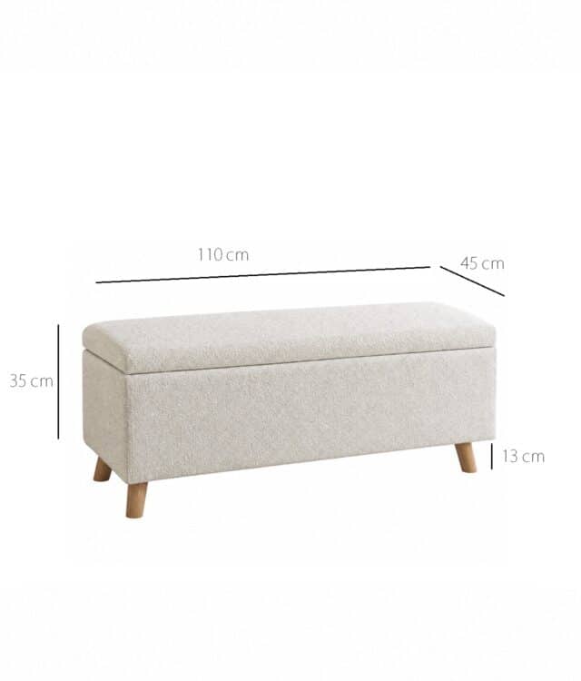 Wren Ivory Bouclé Storage Ottoman