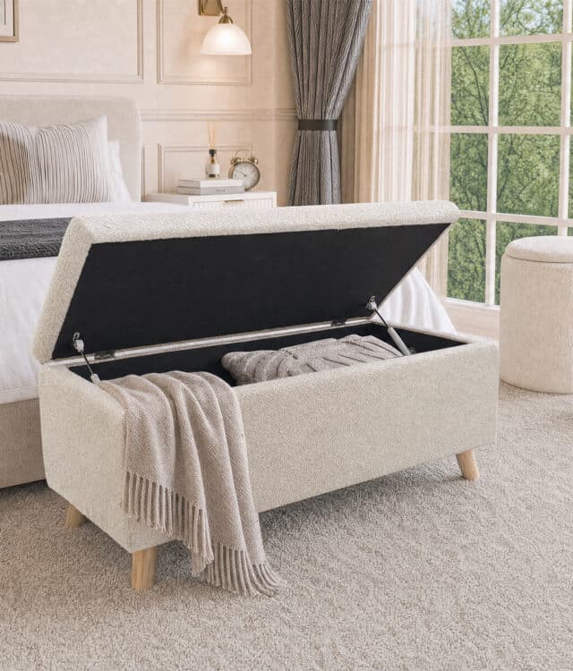 Wren Ivory Bouclé Storage Ottoman
