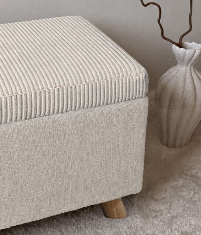 Elara Ivory Bouclé Storage Ottoman