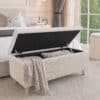 Elara Ivory Bouclé Storage Ottoman