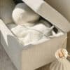 Elara Ivory Bouclé Storage Ottoman