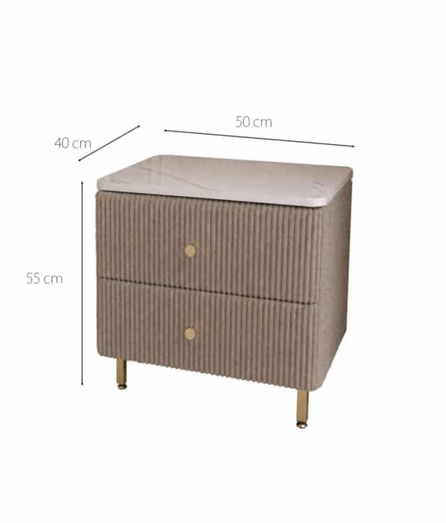 Elodie Mocha Bouclé Bedside Table