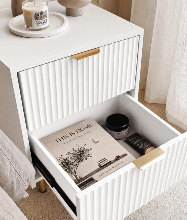Clara White Bedside Table