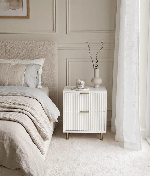 Clara White Bedside Table