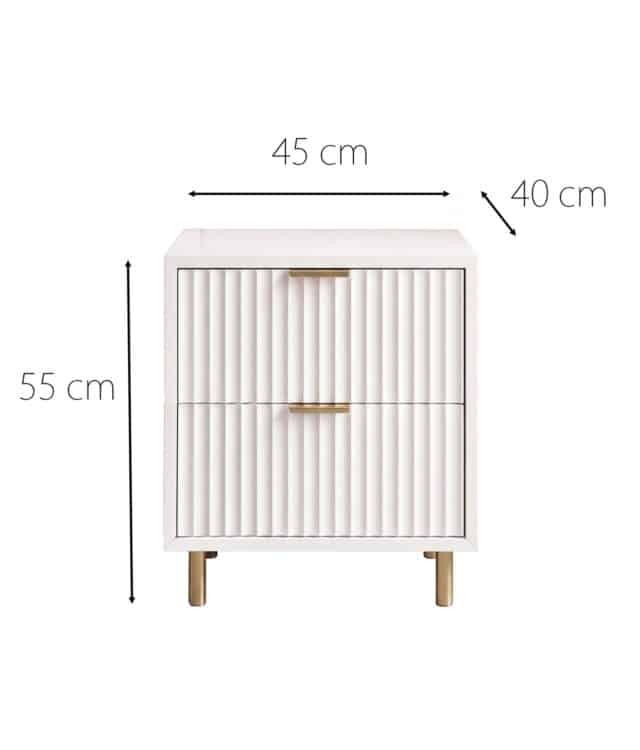 Clara White Bedside Table