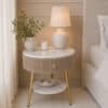 Iris Mocha Round Bedside Table