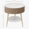 Iris Mocha Round Bedside Table