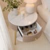 Iris Mocha Round Bedside Table