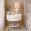 Eloise Ivory Round Bedside Table
