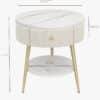 Eloise Ivory Round Bedside Table
