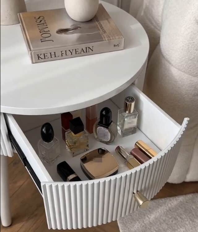 Margot Mocha Round Bedside Table