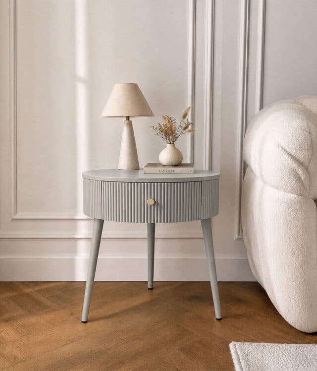 Margot Mocha Round Bedside Table