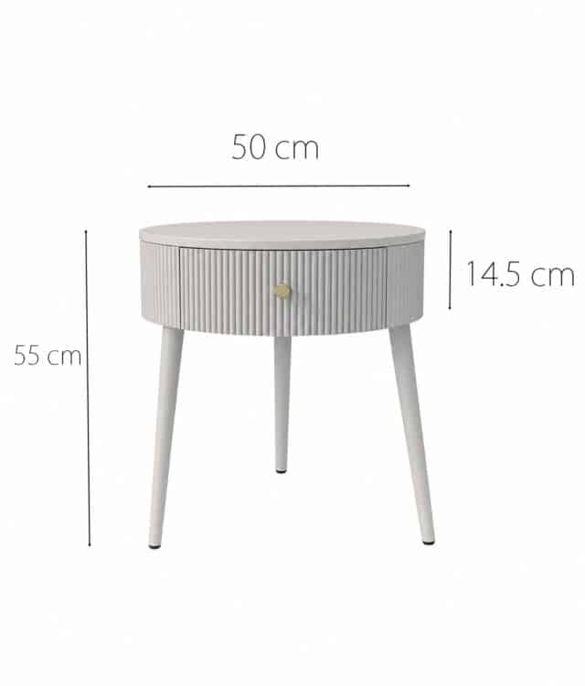 Margot Mocha Round Bedside Table